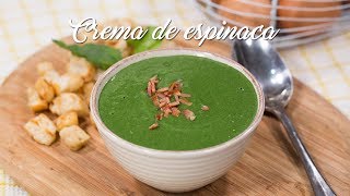 Receta de Crema de Espinacas con Crutones [upl. by Lazos479]