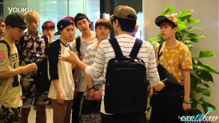 130603 Changsha Airport EXO listening to their manager [upl. by Reuben]