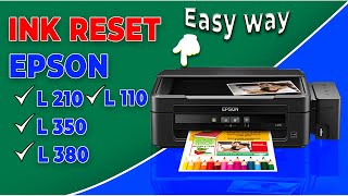 ink outink reset error Epson L210 L110 L350 L380 without any soft solution [upl. by Nwhas]