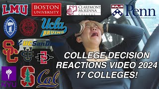 COLLEGE DECISION REACTIONS 2024 UCs UPENN STANFORD and more  17 colleges [upl. by Sices834]