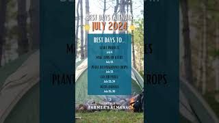 Best Days Calendar JULY 2024 [upl. by Borg]