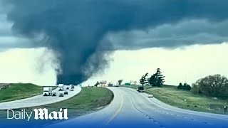 Terrifying videos show tornado sweeping across Nebraska town [upl. by Nivets]