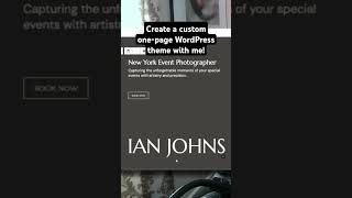 Create a custom onepage portfolio WordPress theme with me tutorial wordpress [upl. by Hamas668]