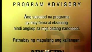 ABSCBN PG Advisory in Tagalog  Filipino 2009flv [upl. by Acinoryt922]