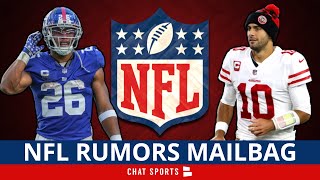 NFL Trade Rumors Mailbag Saquon Barkley Jimmy Garoppolo Andre Dillard DK Metcalf Baker Mayfield [upl. by Enelehs]