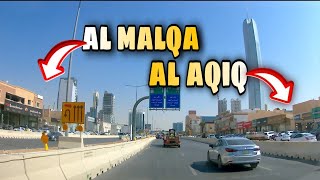 AL AQIQ TO AL MALQA DISTRICY RIYADH  riyadh riyadhcitytour saudiroad familydriversasaudi [upl. by Cullie]