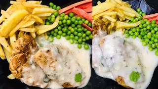 Chicken steak with tarragon sauce by cookisters [upl. by Einiffit]