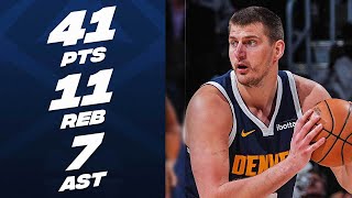 Nikola Jokic Is In PLAYOFFMODE Drops 41PT DoubleDouble vs Timberwolves 🔥 April 10 2024 [upl. by Orips805]