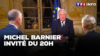 Michel Barnier invité du 20H à la veille d’une motion de censure ｜TF1 INFO [upl. by Allina]