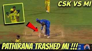 Matheesha Pathirana Bowling 🔥 CSK VS MI IPL 2024 [upl. by Nadnerb922]