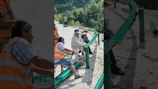 Rural highway guardrail manual installation process [upl. by Andromache709]