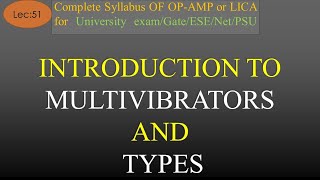 Lec51 Introduction to Multivibrators and Types  OpAmp  R K Classes  Hindi [upl. by Eenhat]