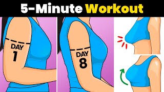 EASY 5 MIN ARMS amp CHEST WORKOUT WITH BEST EXERCISES [upl. by Sachs]