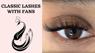 Eyelash Extensions Tutorial Classic Extensions With Very Few 3D Fans [upl. by Aivonas]