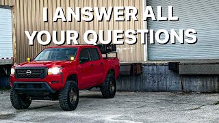 QampA YOUR QUESTIONS ANSWERED ABOUT THE 2022 NISSAN FRONTIER BUILD [upl. by Rovaert]