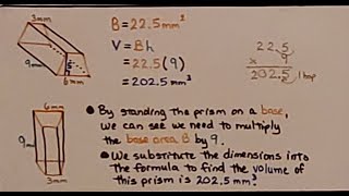 7th Grade Math 95b Volume of a Trapezoidal Prism [upl. by Odnomor]