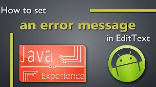 Android Setting an error message in EditText [upl. by Geffner]