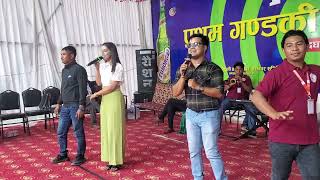 Muna Aryal amp Badri Sapkota Live Dohori Perform at Pratham Gandaki Mahotsab 2081 Buttar Gorkha [upl. by Singh995]