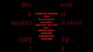 JIPMER BSC NURSING 2024 [upl. by Mathre]