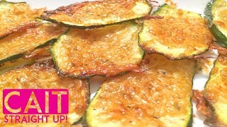 Garlic Parmesan Zucchini Crisps Recipe  Cait Straight Up [upl. by Moll]