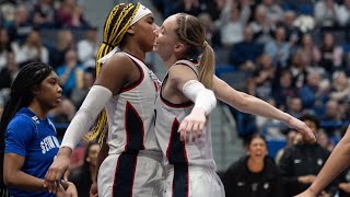 Ashlynn Shade Aaliyah Edwards Paige Bueckers UConn WBB postgame Seton Hall  2724 [upl. by Mcgean]