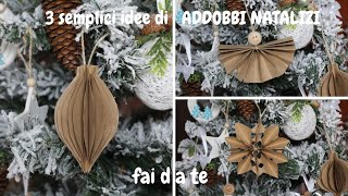 3 semplici idee di ADDOBBI NATALIZI fai da te  MINIMAL e SOSTENIBILI Tutorial Christmas decoration [upl. by Ursulette]