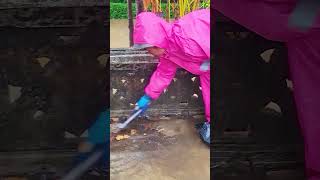 Removing Of Debris In Drain satisfying drainunblocking drainpipes drainage viral video [upl. by Bobbette494]