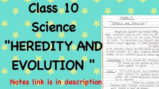 Heredity and evolution notes pdf hand made notes  Class 10 science CBSE  mendels experiment [upl. by Highams]