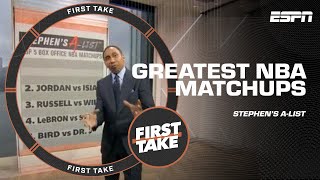 Stephens Alist GREATEST NBA MATCHUPS Bird vs Magic  Jordan vs Isiah 🙌🏀  First Take [upl. by Veradia]