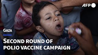 Second round of Gaza polio vaccine campaign gets underway  AFP [upl. by Yorgen]