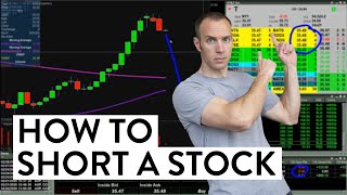 How to Short a Stock  Watch Me Do It Day Trading For Beginners [upl. by Anaihr]