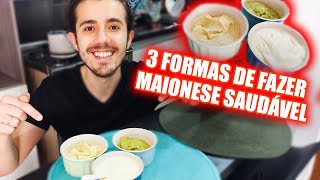 Três Receitas Saudáveis de Maionese Low Carb  Tradicional Vegana e Com Ovos Cozidos [upl. by Yttig]