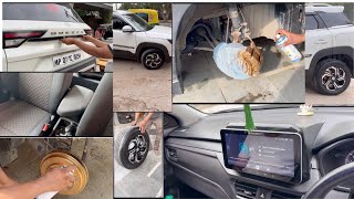 BREZZA LXI 2024 Modified Maruti Genuine Accessories Armrest Alloys Rang Rover Style Modification [upl. by Esmerolda]