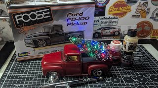 Revell 125 Foose Ford FD100 Pickup The Little Red Truck Hauling a Christmas tree [upl. by Starinsky973]