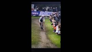 MATHIEU VAN DER POEL SPITS at a FAN in the cyclocross World Cup in Hulst [upl. by Aceissej]