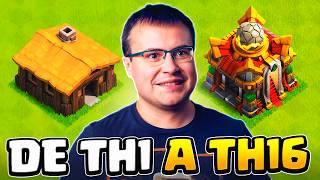 De TH1 a TH16 en un solo vídeo 😎 Clash of Clans [upl. by Mccormac754]