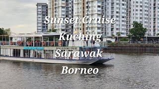 Malaysia  Kuching  Sarawak  Borneo  Sunset river cruise [upl. by Alyek]