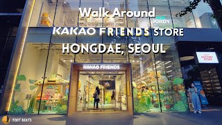 Seoul Tour  Walk Around Kakao Store in Hongdae  Walk and Shop at Kakao Store [upl. by Arhas763]