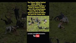 The Cheese Rolling Festival Since 1800s In Gloucestershire England a wheel of cheese is rolled dow [upl. by Nyllij913]