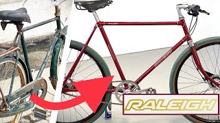 Vintage 1969 Raleigh Gravel Rebuild Transforming Rusty Trash Into 7Speed Gravel Bike [upl. by Adohr]