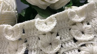 Amazing model ✅ very easy crochet embossed baby blanket model  easy crochet knitting [upl. by Selwyn]