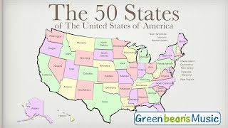 The 50 States Rap  Alphabetical Order  Green Beans Music [upl. by Gnim867]