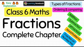 Class 6 Maths Fractions Complete Chapter [upl. by Htezil7]