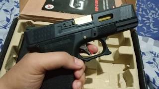 WE Glock 19  G19 Custom Special Gold Barrel GBB Airsoft Pistol [upl. by Vastah]