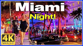 4K VIDEO WALK Ocean Drive SOUTH BEACH Miami Beach 4K Florida USA [upl. by Adlih386]