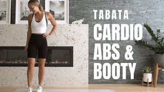 INTENSE Fat Burning TABATA  Cardio Abs  Booty Workout No Equipment [upl. by Wainwright981]