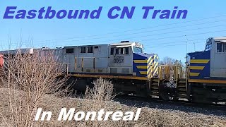 4 7 24 EASTBOUND CN TRAIN THROUGH BAIEDURFE IN MONTREAL [upl. by Twyla]