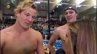 NCAA MEN’S SWIMMING  TEXAS WINS THE LAST RACE OF THE MEET  400FREE RELAY [upl. by Alusru]