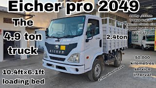 eicher pro 2049 100hp engine 104ft loading bed 49 ton grossweight truck [upl. by Aneram]