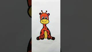 How to draw giraffe Step by Step easydrawingshortsviralvideotrendingyoutubeshorts [upl. by Shih719]